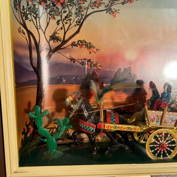 Vintage Sicilian Italian Folk Art miniature Horse And people Souvenir in box 60s - Picture 15 of 16